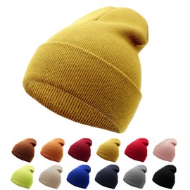 NebulaGlam Warm Hats Unisex Winter Hat Knitted Hat Soft Winter Beanie Hat for Men and Women for Outdoor Sports, H# Ginger
