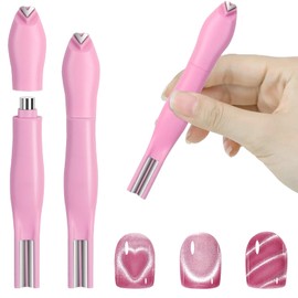 WOKOTO 14 Pcs Cat Eye Magnet For Nails With 3pcs Y-Shape Iron Mold Set, Cat Eye Gel Nail Polish Magnet Tools Powerful Set Wand Magnet, Magnetic Nail Polish Square Round Heart Magnet Stick For Nails