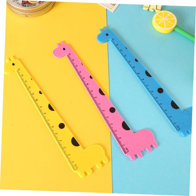 Gatuida 30Pcs Creative Giraffe Rulers for Portable Cartoon Straight Rulers
