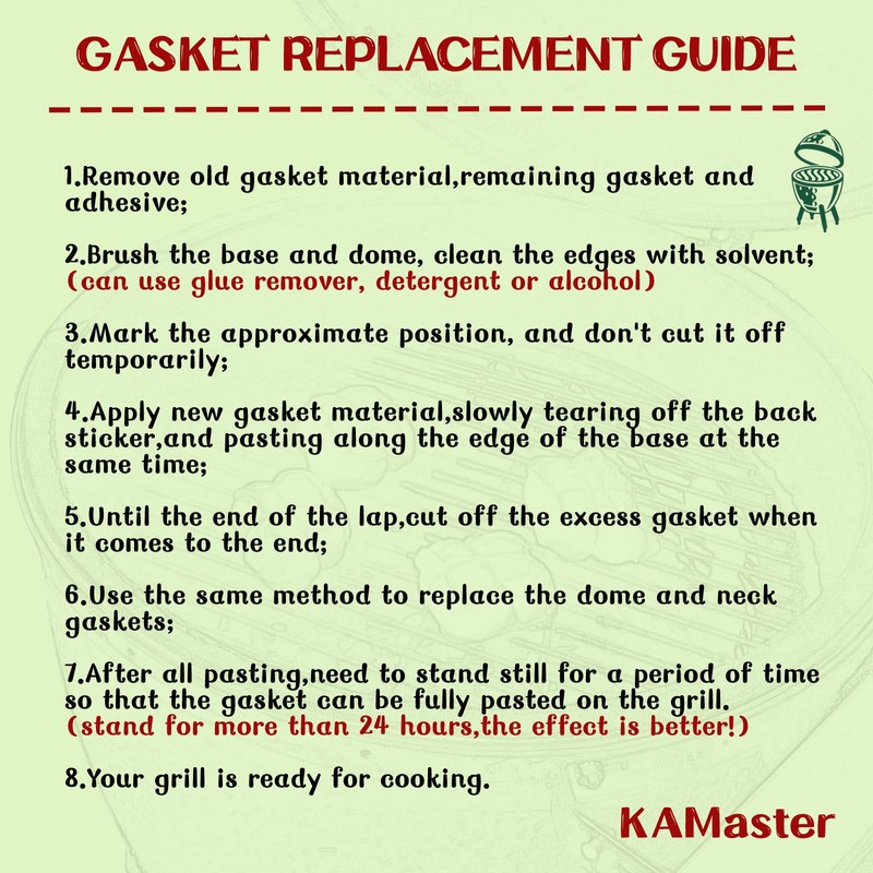 KAMaster High Temp Grill Gasket Replacement Fit Kamado Grill Classic,BBQ