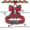 Unique style paws Christmas Dog Collar with Bow Tie Red