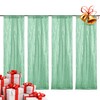 BEDDEB 4PCS Mint Green Sequin Backdrop Curtain, 2FTx8FT Glitter Backdrop