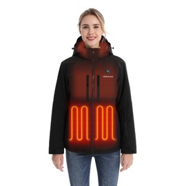 Venustas Women's Heated Utility Jacket with 12V Battery, MaxHeat 140°F, Softshell Heated Coat for Hiking, Skiing, Outdoor Work