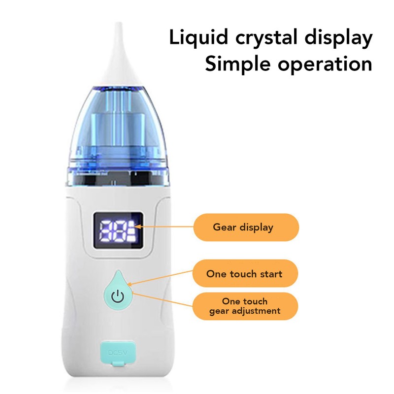 Infant Nose Aspirator Adjustable 3 Gears LED Display USB Charging