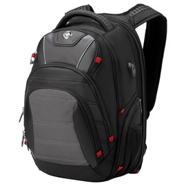 Swissdigital Design Men's Laptop Backpack for Man，Large Capacity Business Travel Backpack Black/Grey