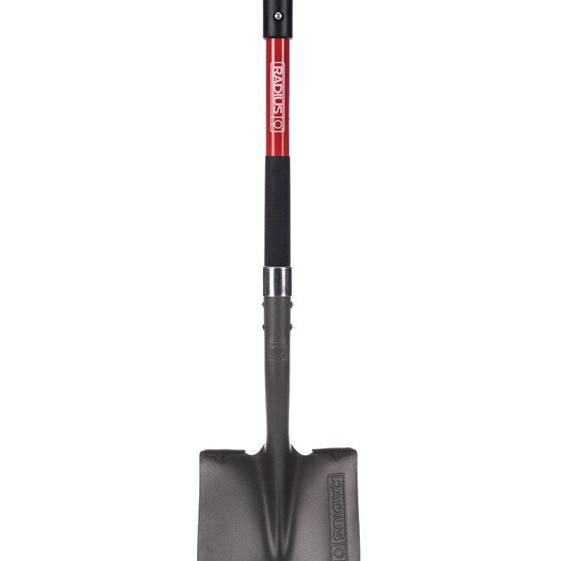Radius Premium D-Handle Round-Point Shovel, Steel Shaft