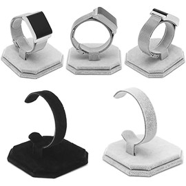 POFET 2pcs Velvet C Type Design Jewelry Bracelet Bangle Watch Display Rack Stand Holder New Gift - Grey