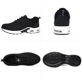 Safety shoes Mens Womens Work Steel Toe shoes Lightweight Air Cusion Work Safety Sneakers Anti-Smash Anti-Puncture Breathable Slip Resistant Construction Work Shoes Shock absorption Indestructible Shoes