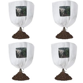 CMINGJ Plant Frost Protection Covers, 39.37 x 39.37 inches, 4 Pack, Winter Tree Blanket with Zipper (39.3" W x 39.3" H (4 Pack)