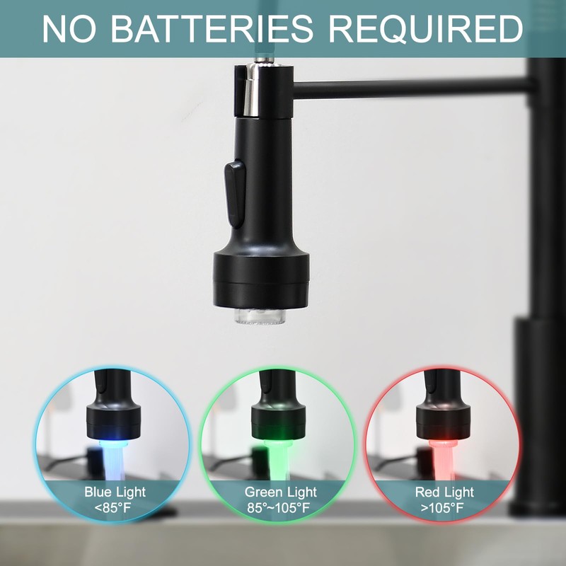 GIMILI Black and Gold Kitchen Faucet with Soap Dispenser Single