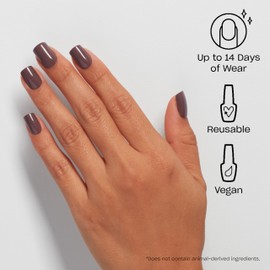 OPI On Point You Don't Know Jacques! | Short Round Dark Taupe Press On Nails | With Nail Glue | Long Lasting, Reusable, Non-damaging
