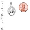 Fine Sterling Silver Cut-Out Bear Paw Charm Pendant Necklace, 16"