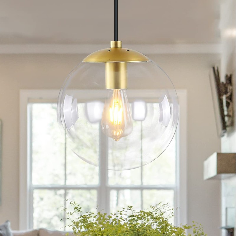 KoKo&Yukina 8 Inch Globe Pendant Lighting for Kitchen Island Mid