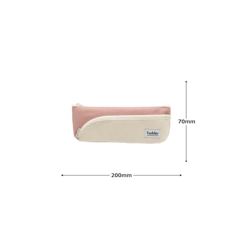 Pencil Case, Two-Tone Pencil Case, Slim, 6 Colors, Dull Pink,