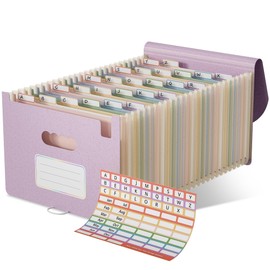 EcoStash Document Folder A4 26 Compartments Wheat Straw Expanding Folder Sorting Folder Colourful File Folder Organiser Accordion File Folder Organiser BPA-Free Back to Nature Healthy Life Lavender