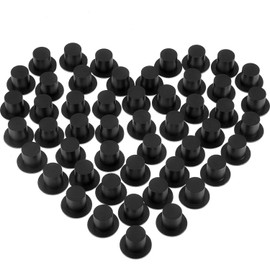 Blulu 50 Pieces Mini Black Top Hats, Plastic Magician Hats for DIY Decoration, Snowman Decorating, Christmas Party, Birthday Party, Wedding, Family Gathering