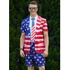 Mainfini Mens Blazer July 4th Suit Patriotic US Flag Blazer