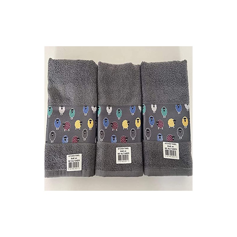 Riggs 100% Cotton 3 Pack Colourful Sheep Design Kitchen Hand
