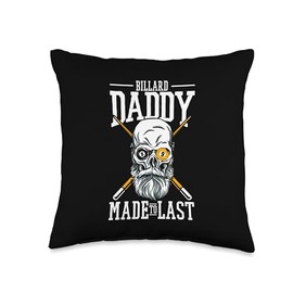 Pool Skull Billard - Cue 8-Ball Billiard Fathers Day Dad Throw Pillow