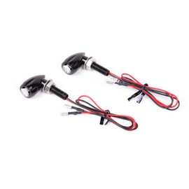 Entrotech Motorcycle Turn Signal, Set of 2, Universal, Cannonball Type, EU Certified, E Mark, Waterproof Level, IP67 LED, Ultra Small, Round Amber, 12 V, High Brightness, Waterproof, Mini, Nano, For