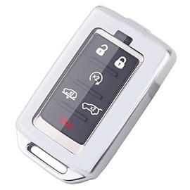 Key Fob Cover Case for Jeep Grand Cherokee L Proximity Grand Wagoneer 2021 2022 (Silver)