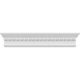 Endurathane Traditional Crosshead with Trim, and Egg & Dart Trim, 50" Bottom Width x 53 7/8" Top Width x 7 1/4"H x 1"P, Factory Primed