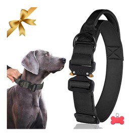 Vivi Bear Tactical Dog Collar Adjustable with Control Handle Military Dog Collar Heavy Design Quick Release Metal Buckle Dog Collar for Large Dogs Hunting Training Leisure Outdoor