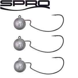 Spro Offset Jig 71 Jig Heads with Offset Hooks for Rubber Bait, Jig Hook for Rubber Fish, Lead Head for Jigs and Shads, Size: 10 g, Size 3/0