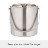 Viners Barware Silver Stainless Steel Double Wall Ice Bucket, 1.5L