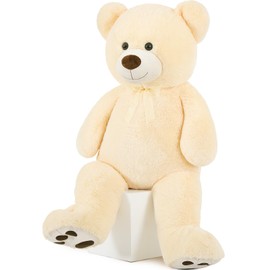 MaoGoLan Big White Teddy Bear 4 Feet, 50in Giant Plush Bear Extra Large Stuffed Animal for Kids, Babies, Teens Girls Boys Baby Shower Decorations, Christmas, Valentine's Day, Birthday