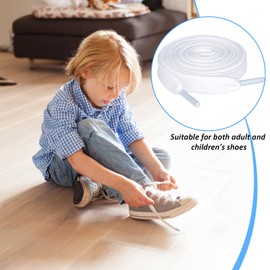 Debbery 2 Pcs Flat Shoelaces, 8mm Diameter shoe laces white, for Replacement shoelaces casual shoes and sports shoes, for Children, Adults, Men, and Women