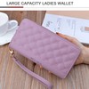 Women's Wallet with Double Zip, Polyurethane Leather Phone Wallet, Large