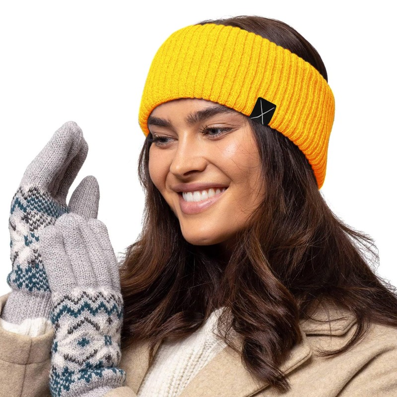Ladies Extra Wide Headband Warm Knitted Headband Soft Cotton Ear