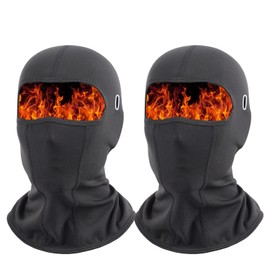 ProudDemon Winter Balaclava for Men, Windproof Ski Mask, Breathable Full Face Mask for Motorcycle, Bicycle and Cold Weather, Ideal for Skiing, Snowboarding and Outdoor Sports, Black - Pack of 2