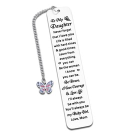 Daughter Gifts from Mom Daughter Bookmarks Back to School Supplies for Teens Off to College Gifts for Daughter Stepdaughter 12/16/18 Birthday Gifts for Daughter Book Lover Gifts for Women Teen Girls