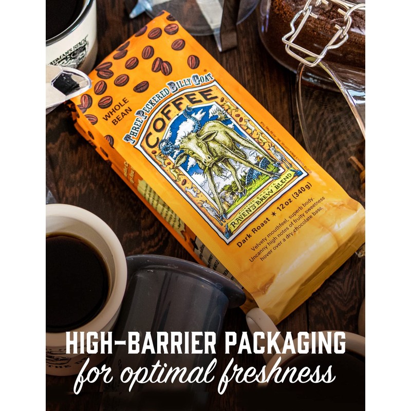 Raven's Brew Coffee High Caffeine Coffee Dark Roast Ground -