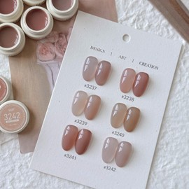 GAOY Natural Jelly Gel Nail Polish Set, 6 Colors Sheer Pink UV Gel Polish, for Salon Manicure & Nail Art DIY at Home, Nude Symphony