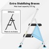 BONTEC 2-Step Ladder, Folding Step Stools for Adults with Wide