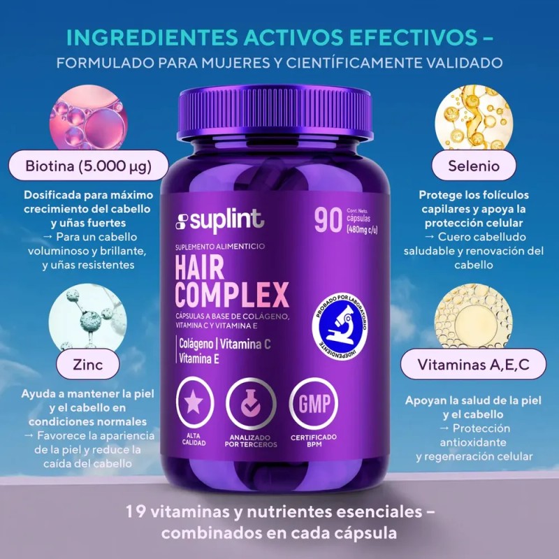 Vitaminas Para Cabello Mujer Con Biotina Y Colágeno 90 Cápsulas