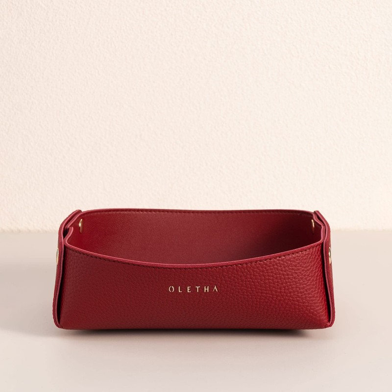 OLETHA Small Aesthetic Storage Basket for Tidy - Red