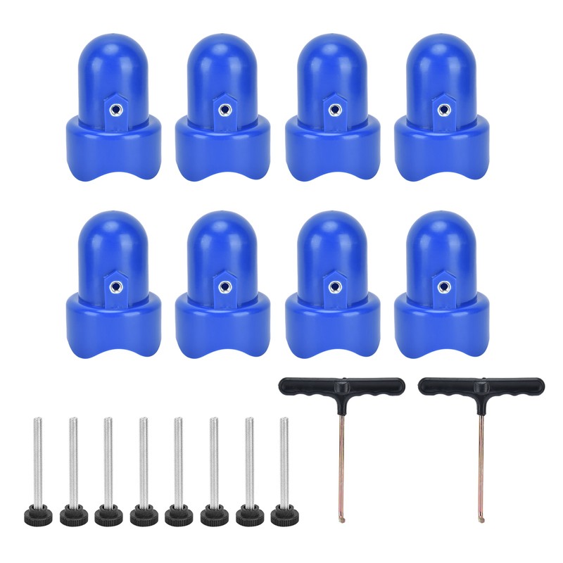 Trampoline Enclosure Pole Cap with Screw Thumb THook Spring Pull