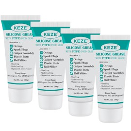 KEZE PTFE Lube Silicone Grease 92003 for Automotive Plastic Lubricating Plumbers O Rings Rubber Bushing 1 oz 4 Tube