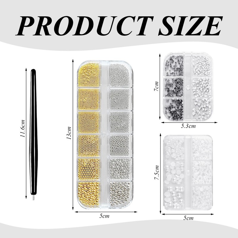 3 Boxes Nail Art Jewellery Set and 1 Magnetic Pen,