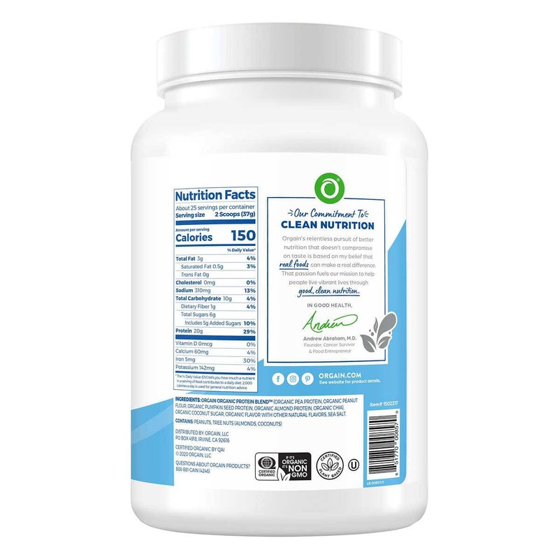 Orgain 올게인 심플 식물성 단백질 보충제 바닐라 925g Orgain Simple