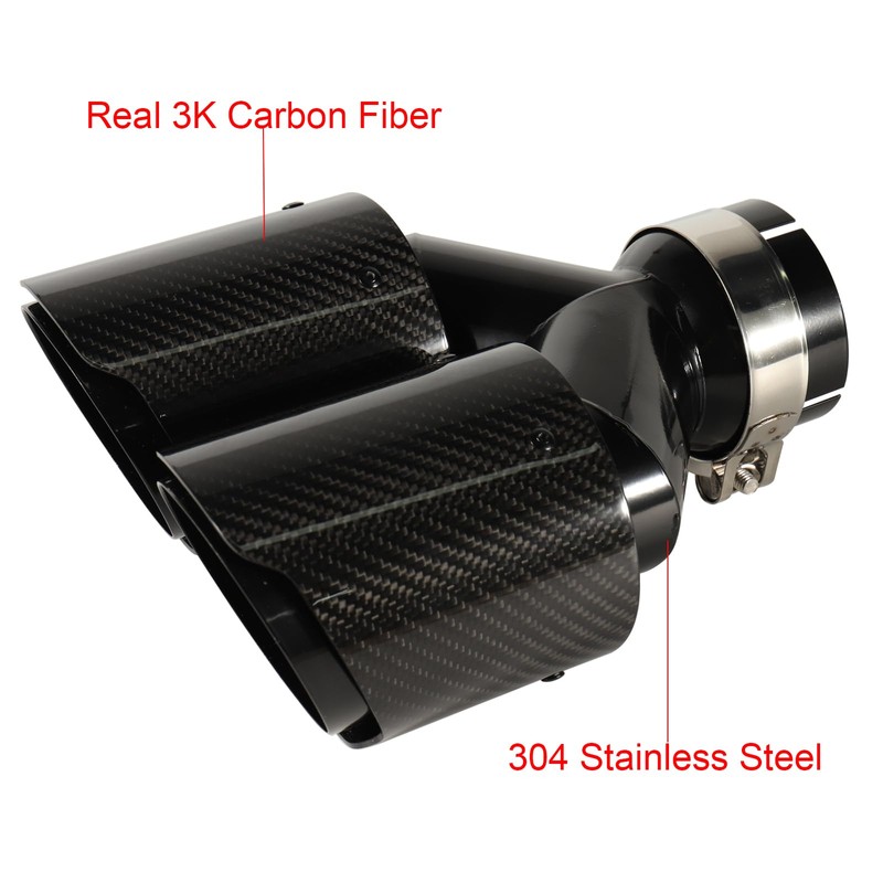 Carbon Fiber Dual Exhaust Tip 2.5 Inch Inlet 4 Inch