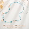 Zoestar Boho Starfish Waist Chain, Silver Shell Belly Chains, Bikini