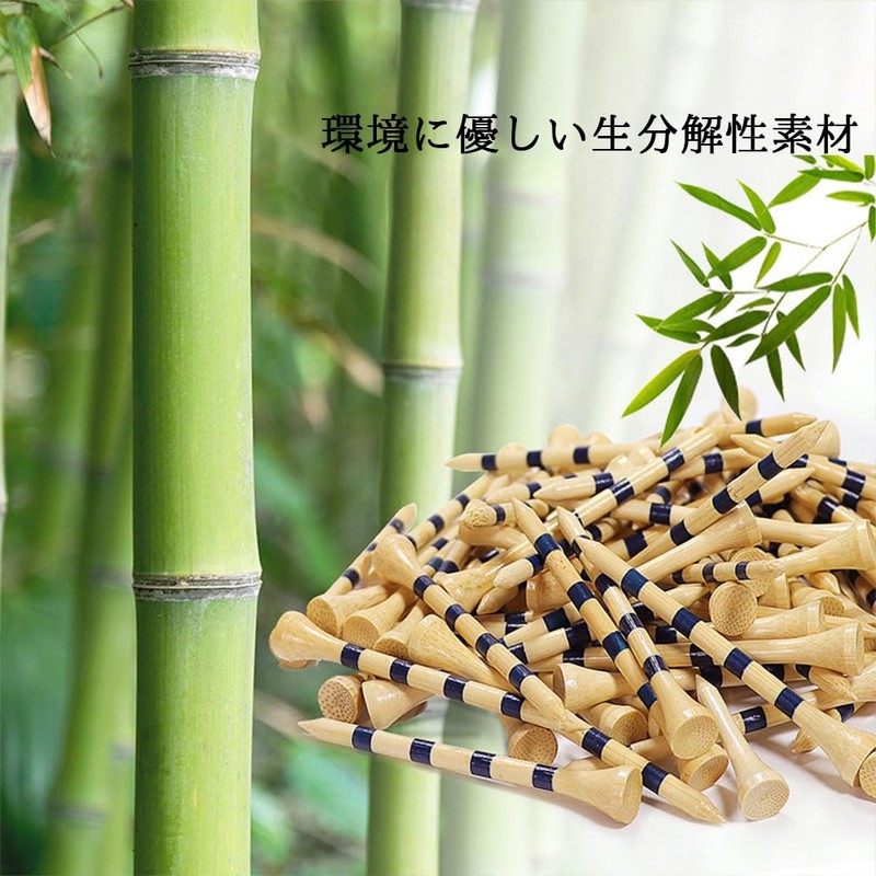 GLOWZEN 20 Pcs Bamboo Golf Spikes Black Stripe Design Natural