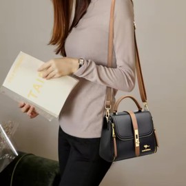 Luxury Top Handle Crossbody Handbag For Women Satchel Top Handle Purse For Women Top Handle bag For Women Gray, Black