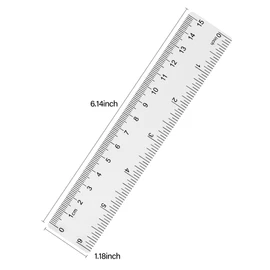 Unjoo Clear Plastic Ruler 6 Inch Straight Rulers, Shatterproof Ruler with Inches and Centimeters for School Classroom, Home, or Office (2pcs)