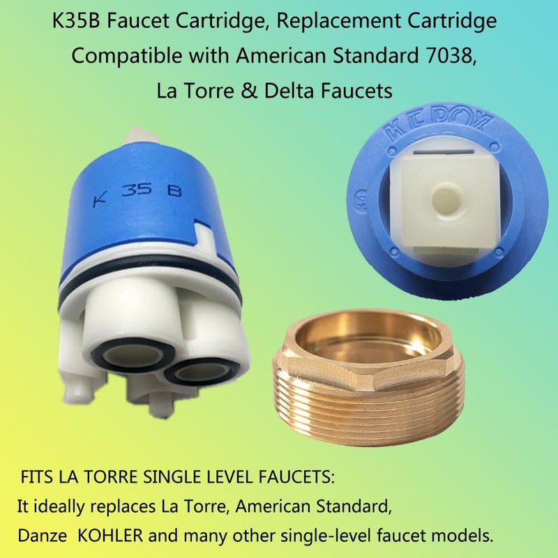 K35B Faucet Cartridge, Replacement Cartridge Compatible with American Standard 7038,